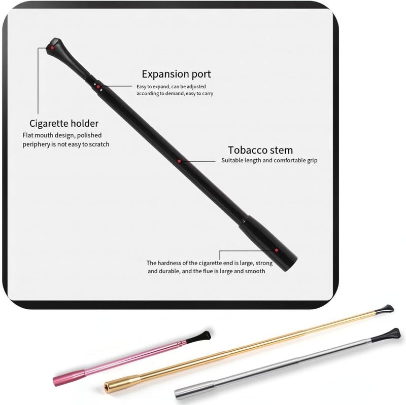 Eitonbu Audrey Style Vintage Extendable Cigarette Holder,Vintage Metal Long Cigarette Hlder,Long Old-Fashioned Cigarette Holder for Costume Cosplay,Inspired by BAT's(Bronze) ﻿ - Image 3